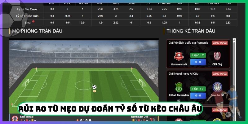 Rủi ro từ mẹo dự đoán tỷ số từ kèo Châu Âu